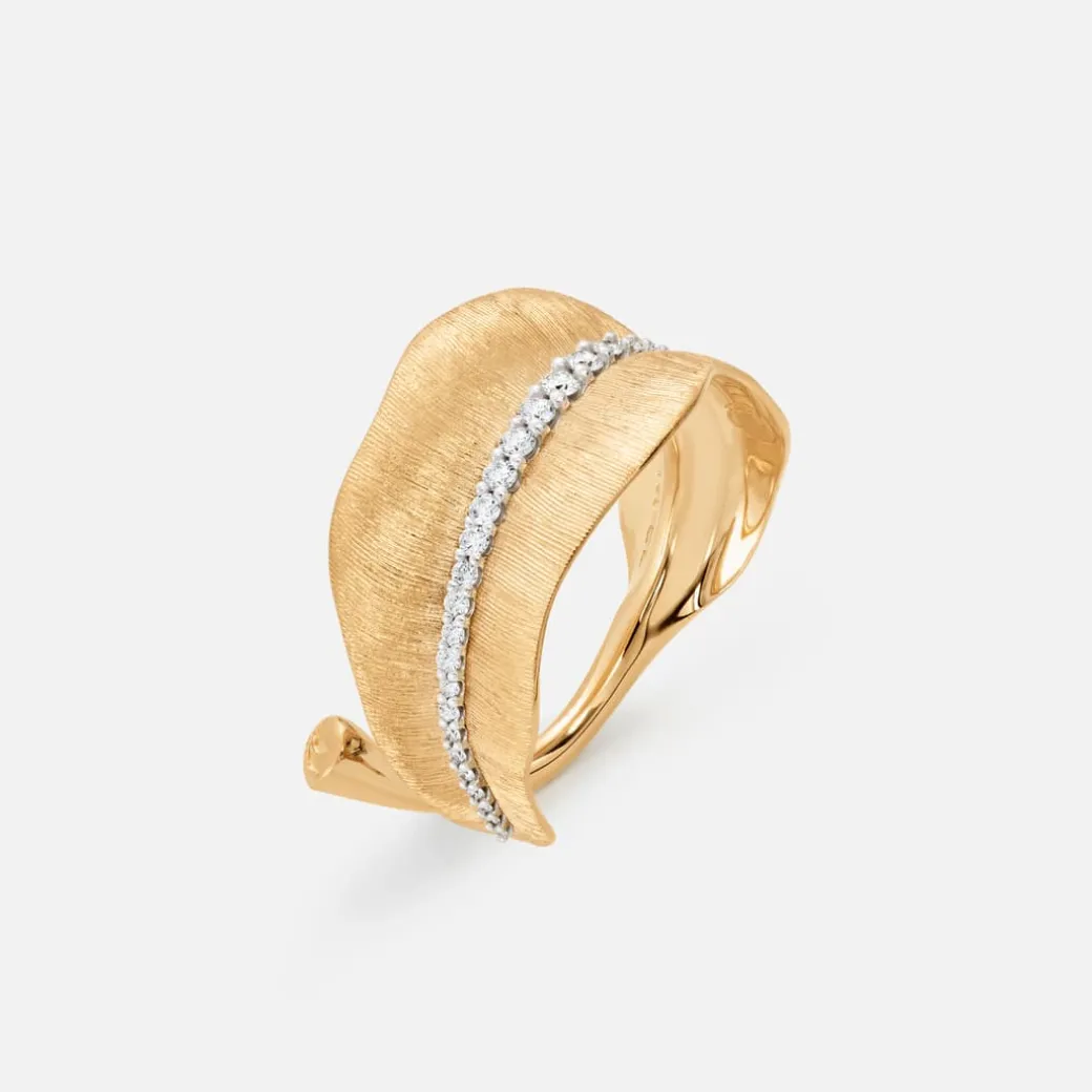 Leaves ring medium pavé