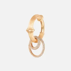 Nature earring pendant large pavé