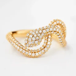 Snakes ring lille pavé