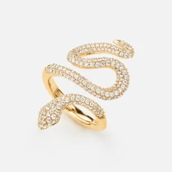 Snakes ring medium pavé