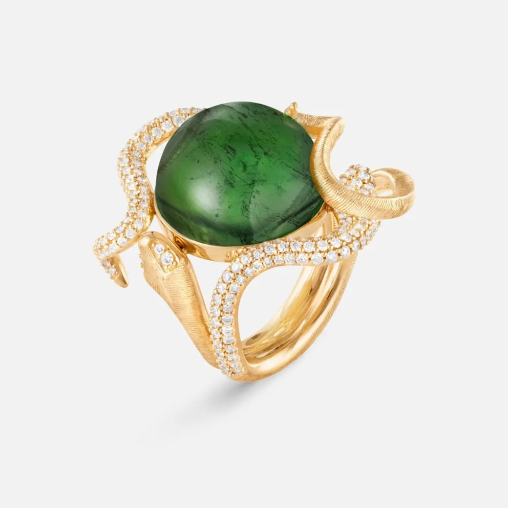 Snakes ring pavé